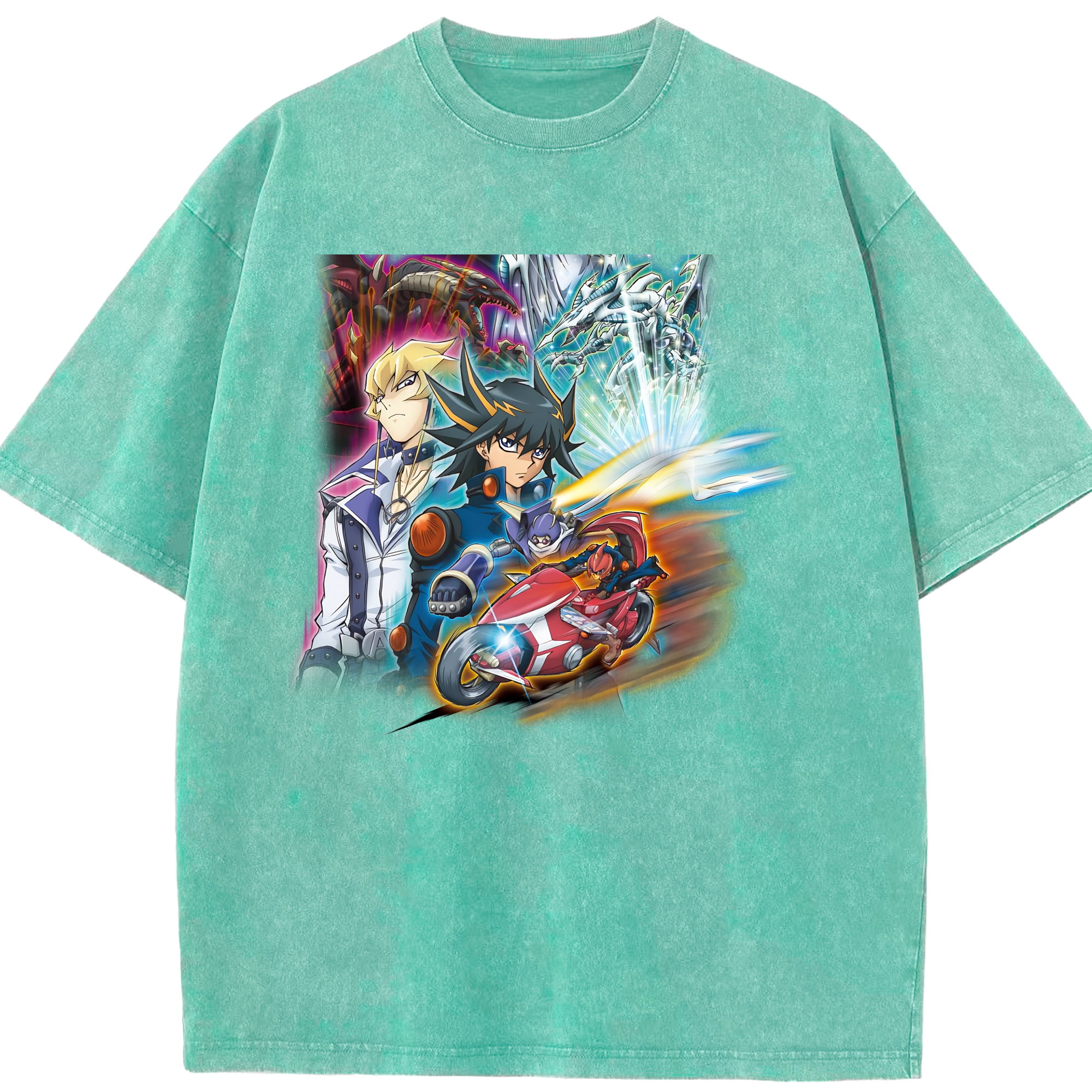 （画像用） 遊☆戯☆王 Yu-Gi-Oh! 綿100% ヴィンテージ風 半袖Tシャツ（フロントプリント）